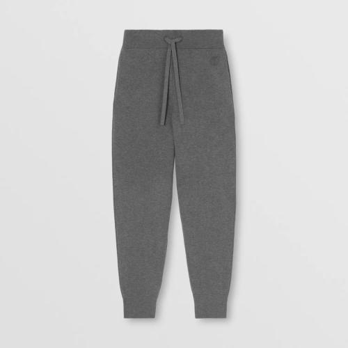  BURBERRY 22年秋冬 女士 專屬標識裝飾羊絨混紡慢跑褲 80586061