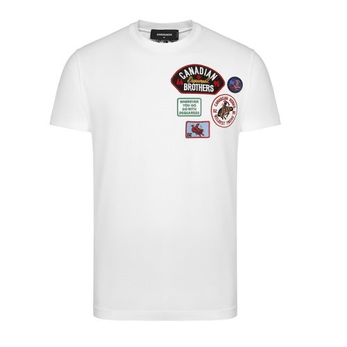 Dsquared2/D二次方 白色-徽章組合 男士短袖T恤