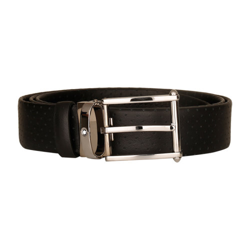 MONTBLANC萬寶龍 男士黑色皮質單面腰帶/皮帶 118769