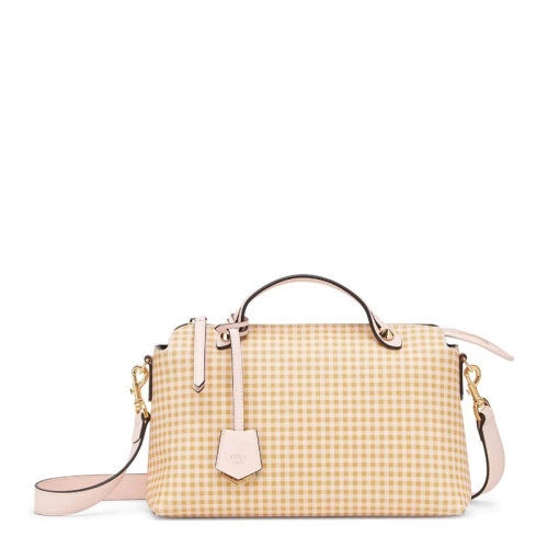 FENDI/芬迪 BY THE WAY系列女士拼色小牛皮格紋裝飾拉鏈開合單肩包斜挎包手提包波士頓包女包 8BL146-ACYP-F1BDS