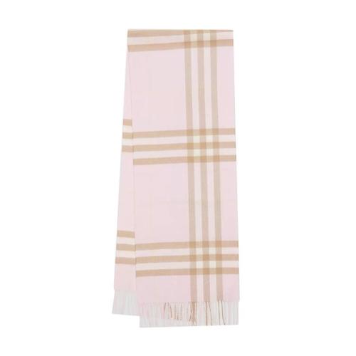 BURBERRY/博柏利 22年早春新款 男女同款雪花白色純羊絨經(jīng)典格紋圍巾80163961