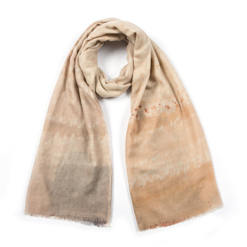 SHOKAY/繡嘉【定制款】春夏新款煙波水染藝術(shù)印染披肩長(zhǎng)款兩用輕薄披肩圍巾