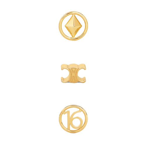 CELINE/賽琳 22新款 女士金色黃銅3件套耳釘460GJ6BRA.35OR