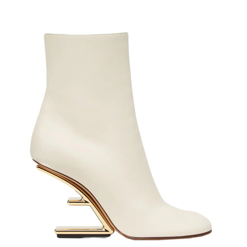 FENDI/芬迪      女士白色納帕皮革高跟靴8T8230NBAF1FLE
