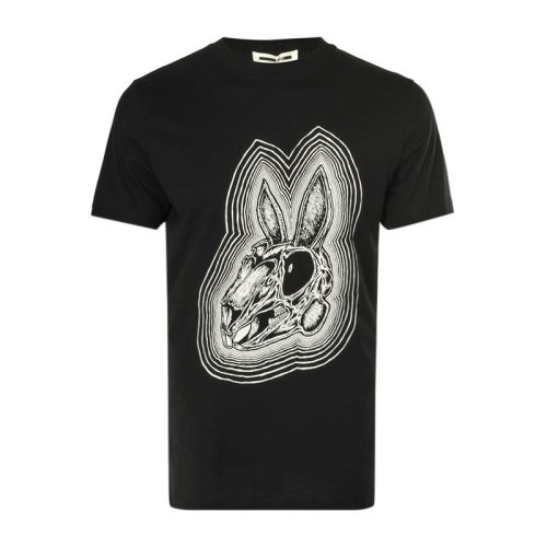 Alexander McQueen/亞歷山大麥昆  男裝 服裝黑色棉質(zhì)圖案印花 男士短袖T恤