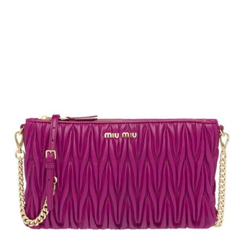  Miu Miu/繆繆 女士黑色皮革手拿包 5BF354-N88-F0002 PLSX