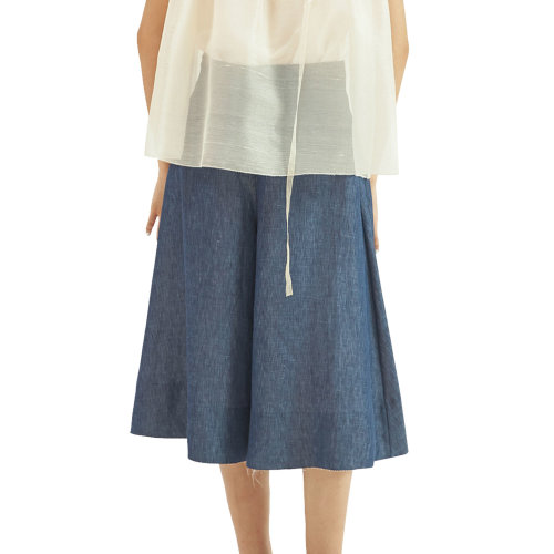 19年秋冬款nisiss/怡夕仿半裙闊腿中褲女士休閑褲n161ag56