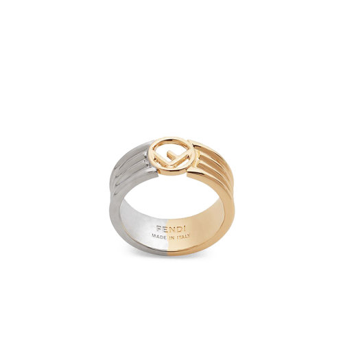 FENDI/芬迪  F IS FENDI系列 女士金色鈀色金屬新Fendi徽標(biāo)戒指8AG796A44FF0F0N