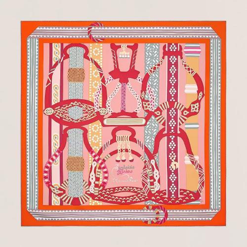  HERMES愛馬仕 22年秋冬 女士 圍巾 Carre 90 Fantaisie d%26s;Etriers H003921S 15