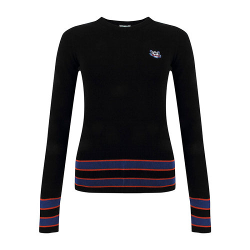 KENZO/高田賢三  凱卓女裝 經(jīng)典小虎頭圖案 條紋裝飾 女士棉質(zhì)時(shí)尚圓領(lǐng)秋冬針織衫/毛衣 F852TO497860.32