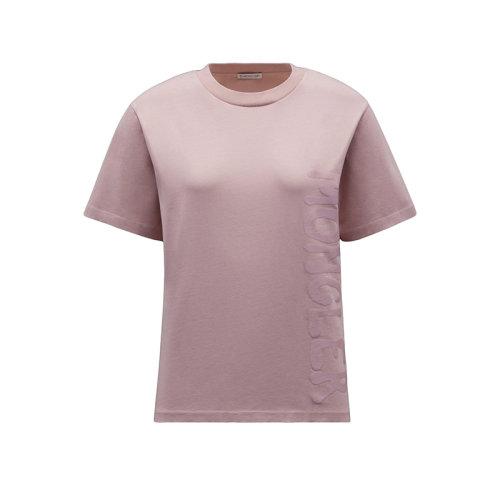 Moncler/蒙克萊 22年秋冬新款 女士花瓣粉色純棉垂直徽標印花短袖T恤H20938C00010829HP51A