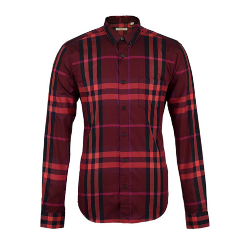 BURBERRY/博柏利男裝 服飾 經(jīng)典格紋 紅色格子 棉質(zhì)襯衣  男士長袖襯衫 3929743