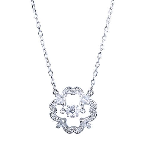 施華洛世奇 SWAROVSKI 鍍白金色花漾跳動(dòng) Sparkling Dance花朵鏤空項(xiàng)鏈 5392759