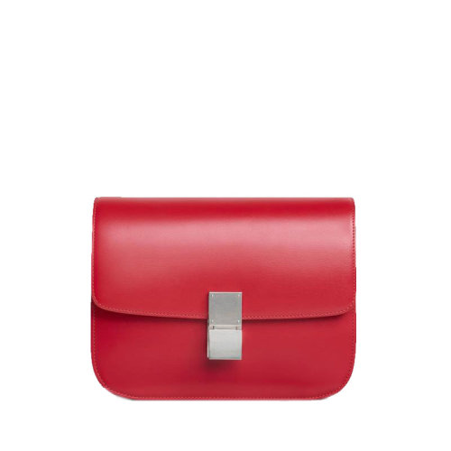 CELINE/賽琳  思琳女包 女士紅色皮質(zhì)時尚經(jīng)典銀色扣單肩斜挎包 189173DLS.27ED