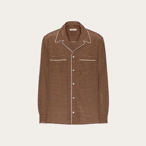  VALENTINO華倫天奴 22年秋冬 男士 長袖襯衫 CHEMISE STYLE PYJAMA EN SOIE A_VEC IMPRIMé MI