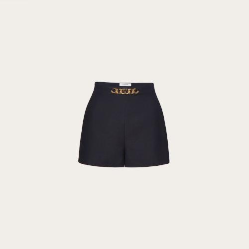  VALENTINO華倫天奴 22年秋冬 女士 短褲 SHORT VLOGO CHAIN EN CREPE COUTURE 1B3RF2351CF598