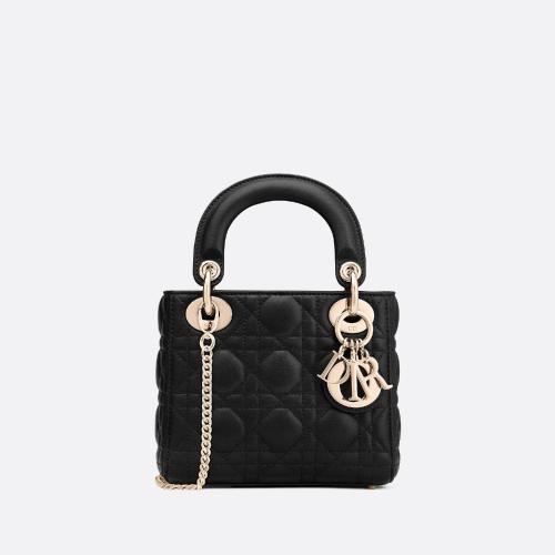  DIOR迪奧 女士 手提包 迷你 Lady Dior 手袋 M0505OCAL_M900 預(yù)定商品1-3周發(fā)貨