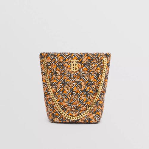  BURBERRY 22年秋冬 女士 Lola – 小號絎縫羔羊皮專屬標識蘿納水桶包 80569161