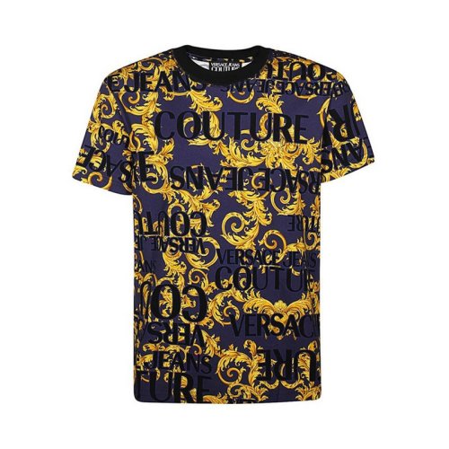  VERSACE JEANS COUTURE 男士黑色棉質(zhì)短袖T恤 B3GVA7SA S0630 200 PLFSX