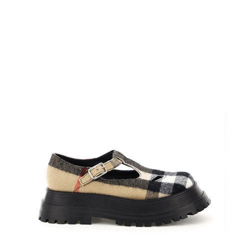 BURBERRY/博柏利  巴寶莉女鞋 女士米色羊毛經(jīng)典時(shí)尚厚底休閑運(yùn)動(dòng)鞋  80343001