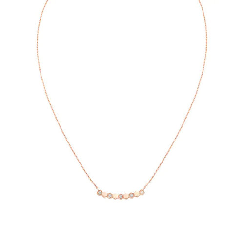 Chaumet/尚美 Bee My Love系列 女士18k金玫瑰金半鑲切割鉆石項(xiàng)鏈083983