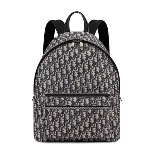 DIOR/迪奧  Dior Oblique男士黑色帆布拼粒面小牛皮雙肩包 1VOBA088YKY_H28E