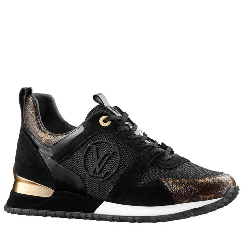 預(yù)定1個(gè)月 Louis Vuitton/路易威登女士黑色小牛皮和專利Monogram帆布運(yùn)動(dòng)鞋逃跑1A3CW5