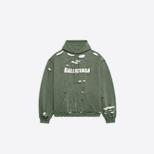  BALENCIAGA巴黎世家 22年春夏 男士 衛(wèi)衣 Destroyed 連帽衫 659403TKVB63011 預(yù)定商品1-3周發(fā)貨