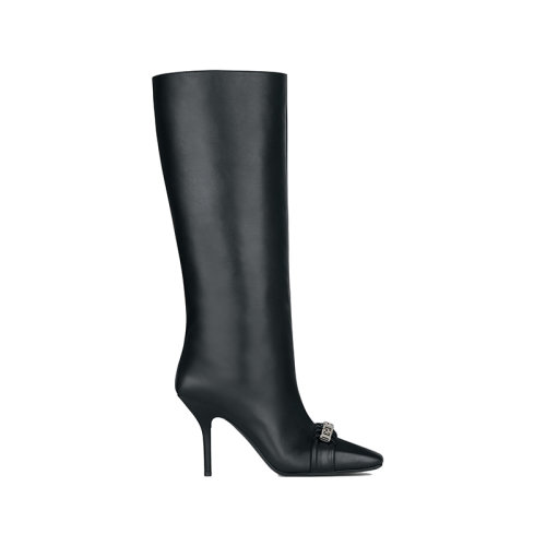 Givenchy/紀(jì)梵希 22年秋冬新款 G Woven系列 女士黑色光滑牛皮革高跟長靴BE7029E1HJ-001