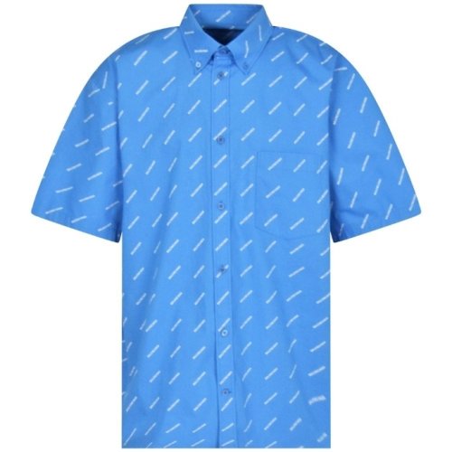 Balenciaga/巴黎世家 男士藍(lán)色棉質(zhì)短袖襯衫 534332 TBL96 7560