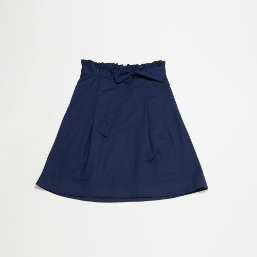 SHOKAY/繡嘉 棉麻荷葉邊系帶女士半身裙