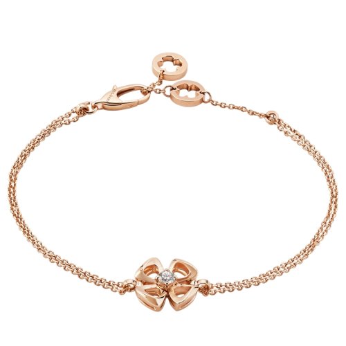 BVLGARI/寶格麗 FIOREVER系列 18K金玫瑰金鑲10分鉆花瓣手鏈 355326