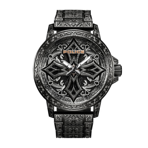 Police/警察 禮盒裝送手鏈防水石英表鋼帶男士腕表PL.15530CRS-SET5