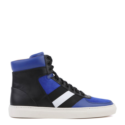 BALLY/巴利 男士純藍(lán)色牛皮高幫運(yùn)動(dòng)鞋 HEWIE/452