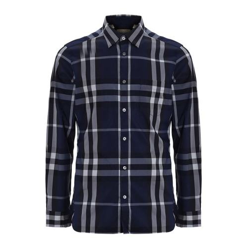  BURBERRY/博柏利 男士深藍色格紋長袖襯衣 3954494 PLFSX