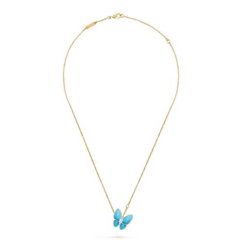  VCA梵克雅寶 22年秋冬 女士 吊墜 Pendentif Deux Papillons Or jaune 750/1000， Diamant， Tur