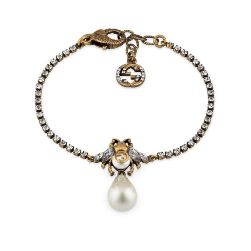  GUCCI古馳 22年秋冬 女士 珍珠蜜蜂手鐲 629919 J1D51 8516