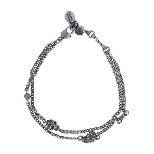 Alexander McQueen/亞歷山大麥昆 女士 灰色骷髏頭時尚手鏈 553655J160Y1177
