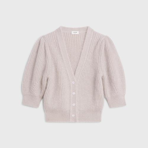  CELINE賽琳思琳 22年秋冬 女士 針織衫 CARDIGAN CROPPED COTES MOHAIR SOIE 2A60X377N.08PL