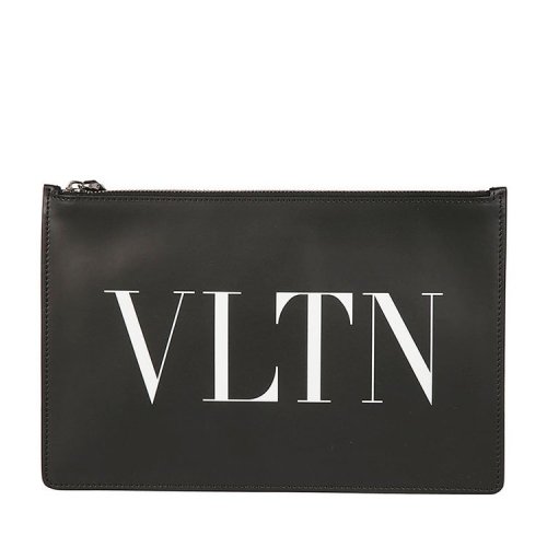 Valentino/華倫天奴  男包男士黑色皮革時尚經(jīng)典品牌LOGO拉鏈手拿包  RY2P0483LVN 0NO