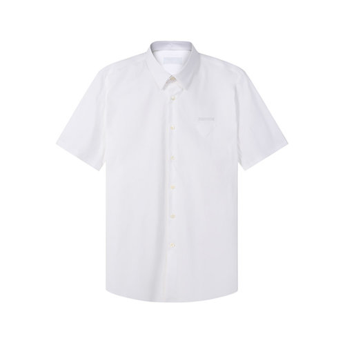 PRADA/普拉達 【22年新款】 男士棉質(zhì)短袖襯衫白色 UCS401 10HT S 2