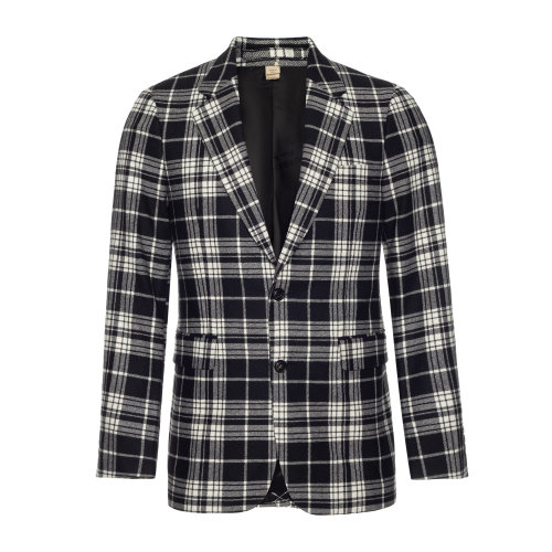 BURBERRY/博柏利 巴寶莉 山羊絨黑白格紋單件西裝 男裝 男士西裝 男士西服 瑕疵特賣（陳列痕跡，不影響使用）