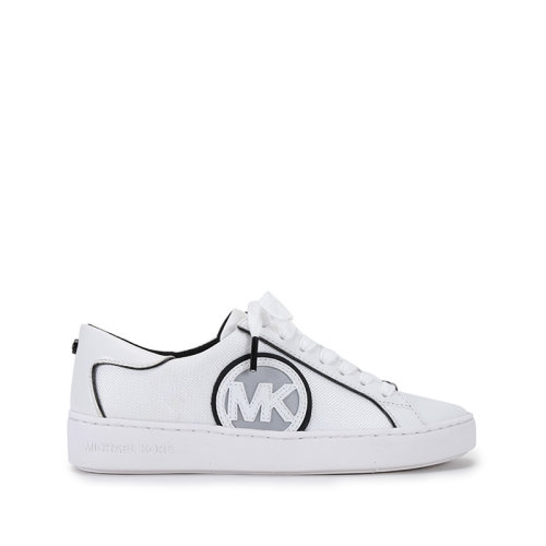 Michael Kors/邁克·科爾斯 2021款 MK女鞋 織物配皮系帶休閑運(yùn)動(dòng)鞋板鞋小白鞋 43T1KTFS2D