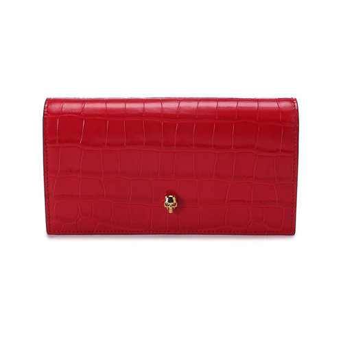 Alexander McQueen/亞歷山大麥昆 女士皮革骷髏頭裝飾手拿包錢包 632034 1JM0G