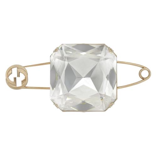  GUCCI古馳 22年秋冬 男士 互扣式雙G水晶胸針 716116 J1D50 8031