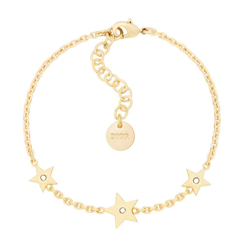 DIOR/迪奧 22新款Lucky Dior系列 女士金色白色水晶飾有星星標志手鏈B1653LKYCY_D301