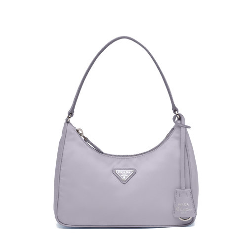 PRADA/普拉達     Re-Edition 2005系列 女士藤蘿紫尼龍材質(zhì)皮革肩帶金屬徽標迷你手袋單肩包1NE204_R064_F0230