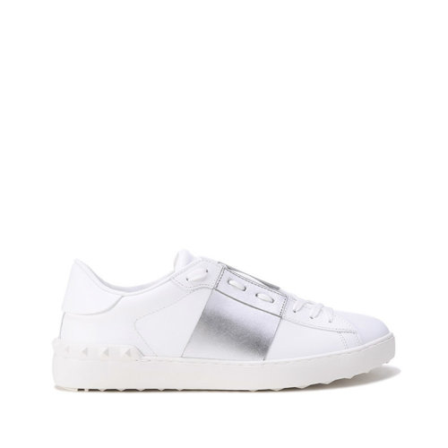 Valentino/華倫天奴【22春夏新款】男士皮革鉚釘裝飾系帶休閑運(yùn)動(dòng)鞋板鞋小白鞋 XY2S0830 FLR