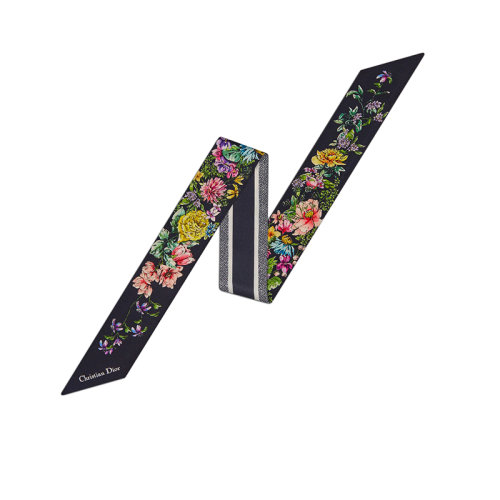 DIOR/迪奧 22年春夏新款 MITZAH系列 女士多色桑蠶絲斜紋面料D-Floral印花絲巾24FCO106I606_C582