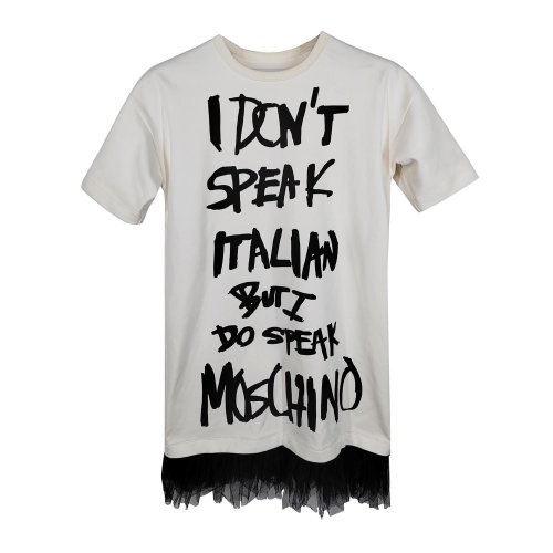 MOSCHINO/莫斯奇諾白色女士T恤連衣裙DT043704262003